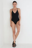 V-neck Ribbed One-piece